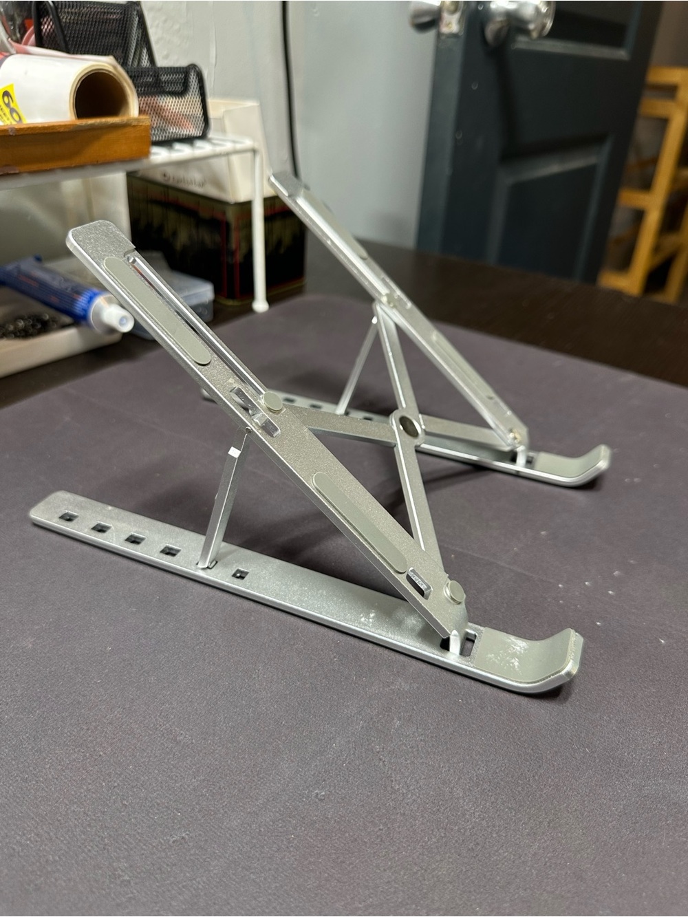 Adjustable Silver Laptop Stand – Portable Foldable Riser - Picture 9 of 9